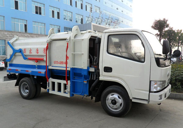 東風5方側(cè)裝掛桶式垃圾車（國五）